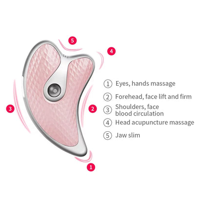 Guasha Scraping Facial Massager LED Light Microcurrent Skin Rejuvenation Body Massage Machine Face Lifting Slimming