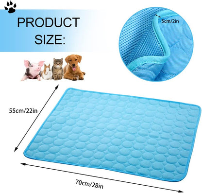 Pet Cooling Mat for Dogs and Cats, Mesh Fabric, 28X22In, Ice Silk Material, Washable, Convenient, Summer Gift