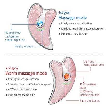 Guasha Scraping Facial Massager LED Light Microcurrent Skin Rejuvenation Body Massage Machine Face Lifting Slimming