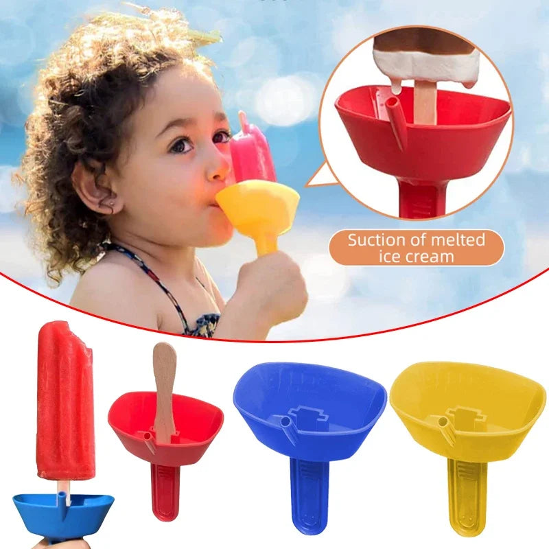 New Drip-Proof Popsicle Rack Drip Free Ice Holder No Mess Free Frozen Treats Rack Popsicle Holder with Straw for Kids Ice Cream