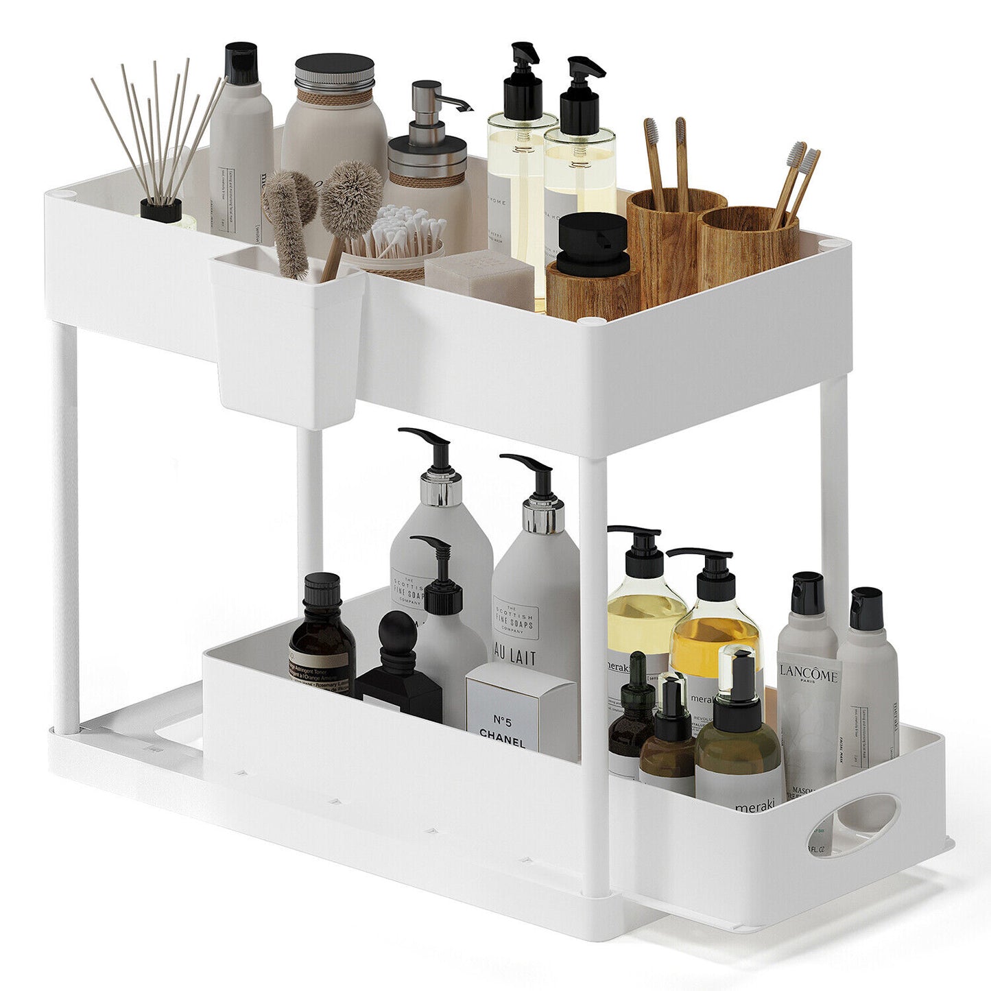 Under Sink Organizer with 2 Tier Sliding Drawers - Bathroom Cabinet Organizer